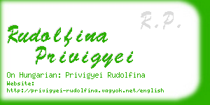 rudolfina privigyei business card